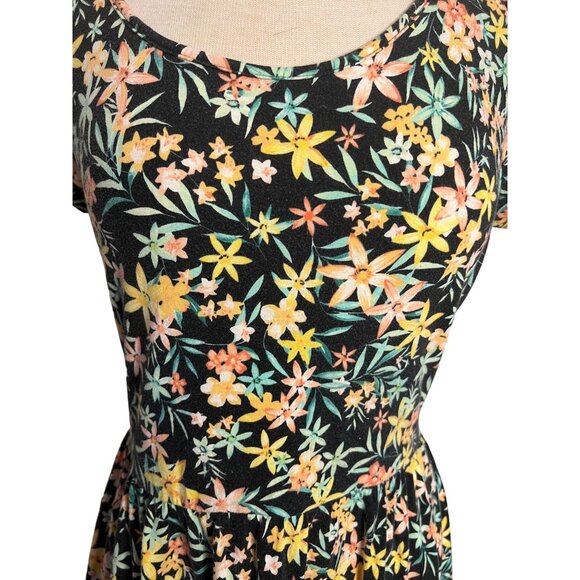 Decree XL Floral Cutout Back Dress Midi Length Stretch Summer Casual - Picture 7 of 11